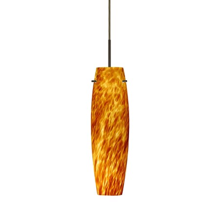 Besa Lighting Tu Tu Cord Pendant, Amber Cloud, Bronze Finish, 1x40W Incandescent 1BT-412118-BR